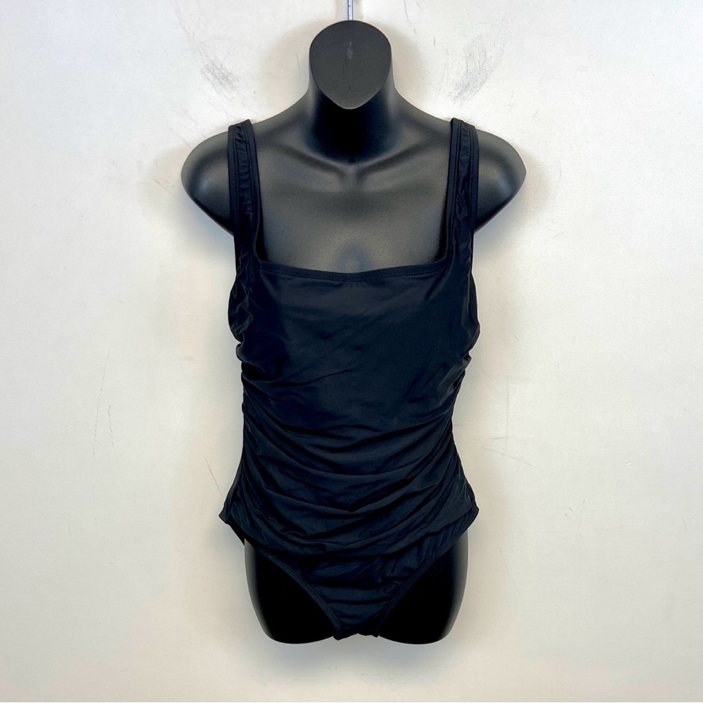Catalina Women's One Piece Black Swimsuit Bathing Suit Adujstable Straps Size 1X